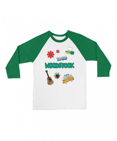 Woodstock 3/4 Sleeve Baseball Tee | Patches Design Shirt $10.48 Shirts