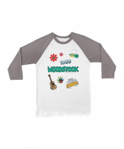 Woodstock 3/4 Sleeve Baseball Tee | Patches Design Shirt $10.48 Shirts