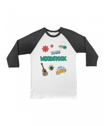 Woodstock 3/4 Sleeve Baseball Tee | Patches Design Shirt $10.48 Shirts