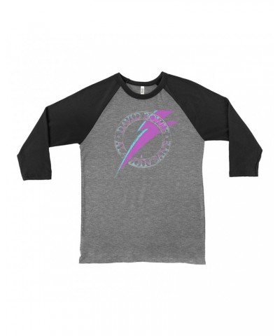 David Bowie 3/4 Sleeve Baseball Tee | Aladdin Sane Logo Distressed Shirt $11.38 Shirts