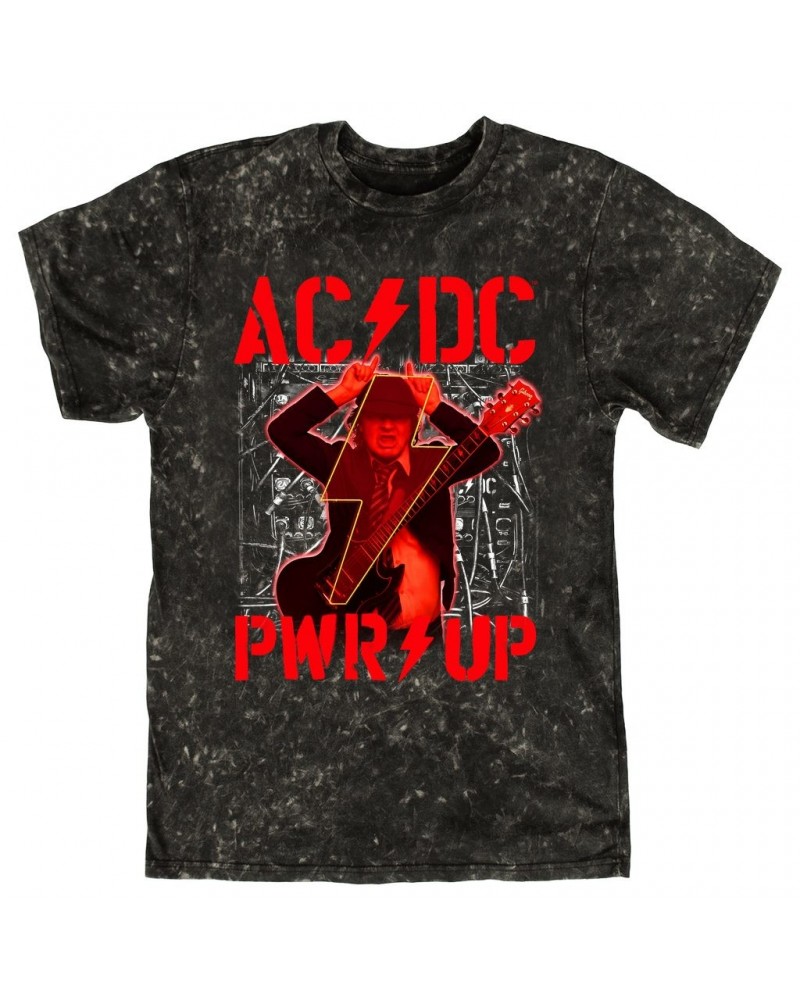 AC/DC T-shirt | PWR Up Album Art With Angus Young Mineral Wash Shirt $14.38 Shirts