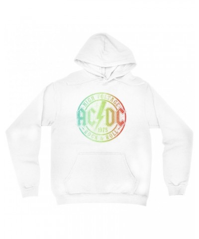 AC/DC Hoodie | Rock & Roll 1975 Rainbow Design Distressed Hoodie $13.58 Sweatshirts