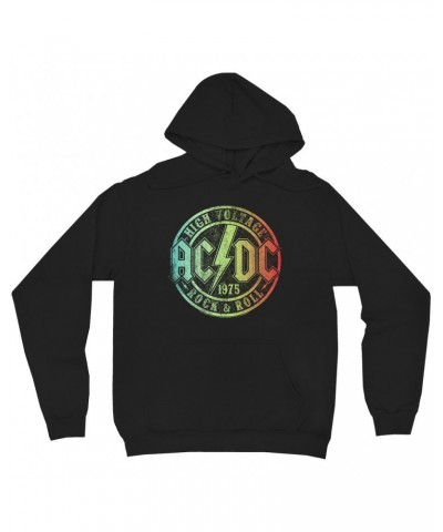 AC/DC Hoodie | Rock & Roll 1975 Rainbow Design Distressed Hoodie $13.58 Sweatshirts