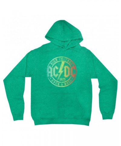 AC/DC Hoodie | Rock & Roll 1975 Rainbow Design Distressed Hoodie $13.58 Sweatshirts