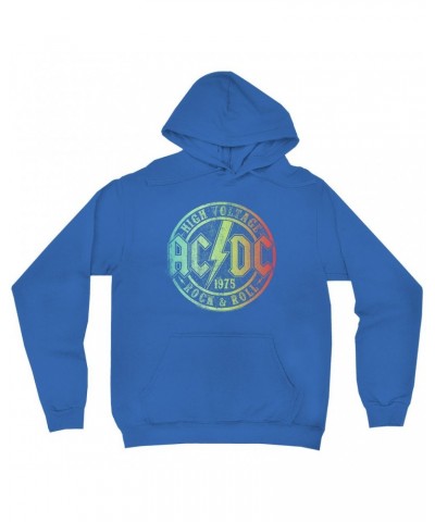 AC/DC Hoodie | Rock & Roll 1975 Rainbow Design Distressed Hoodie $13.58 Sweatshirts