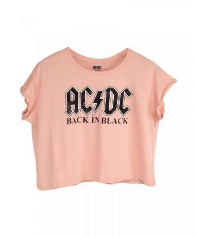 AC/DC Young Women's Mauve Scoop Neck Back in Black Tee $1.55 Shirts