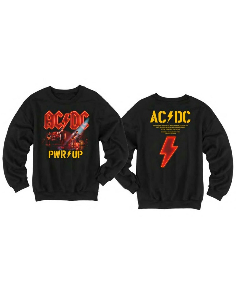 AC/DC Neon Live Black Crew Neck Sweatshirt $25.00 Sweatshirts