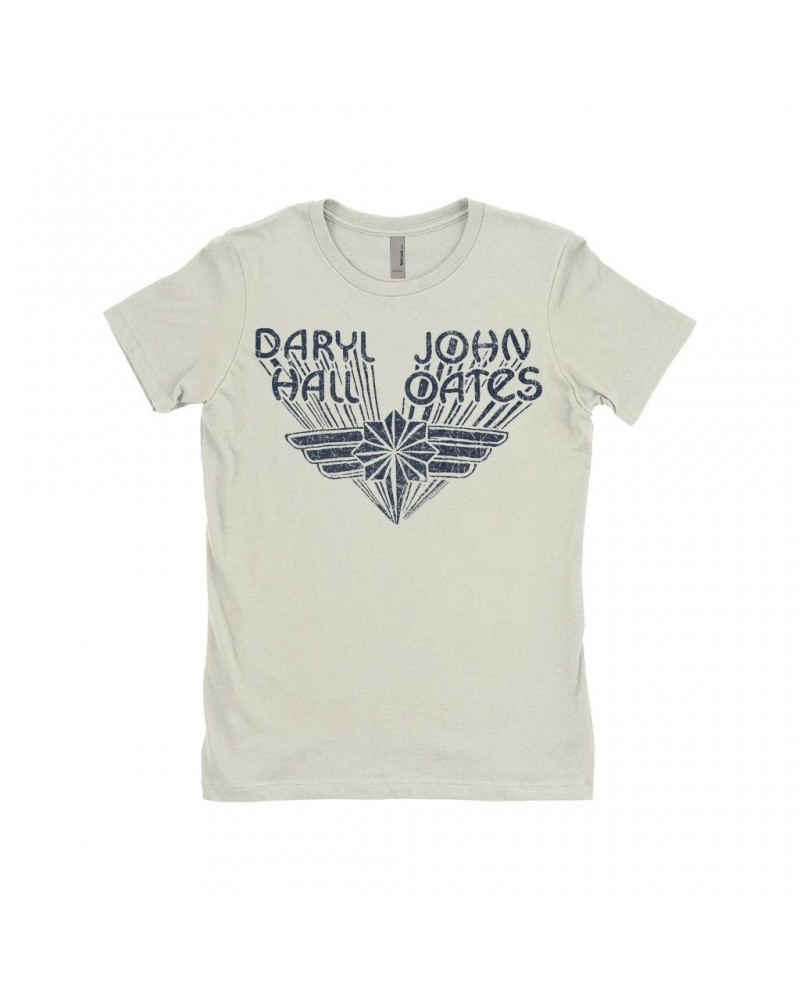 Daryl Hall & John Oates Ladies' Boyfriend T-Shirt | Navy Wings Logo Distressed Shirt $11.98 Shirts