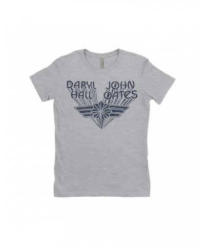 Daryl Hall & John Oates Ladies' Boyfriend T-Shirt | Navy Wings Logo Distressed Shirt $11.98 Shirts