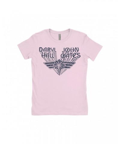 Daryl Hall & John Oates Ladies' Boyfriend T-Shirt | Navy Wings Logo Distressed Shirt $11.98 Shirts