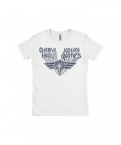 Daryl Hall & John Oates Ladies' Boyfriend T-Shirt | Navy Wings Logo Distressed Shirt $11.98 Shirts