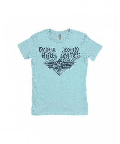 Daryl Hall & John Oates Ladies' Boyfriend T-Shirt | Navy Wings Logo Distressed Shirt $11.98 Shirts