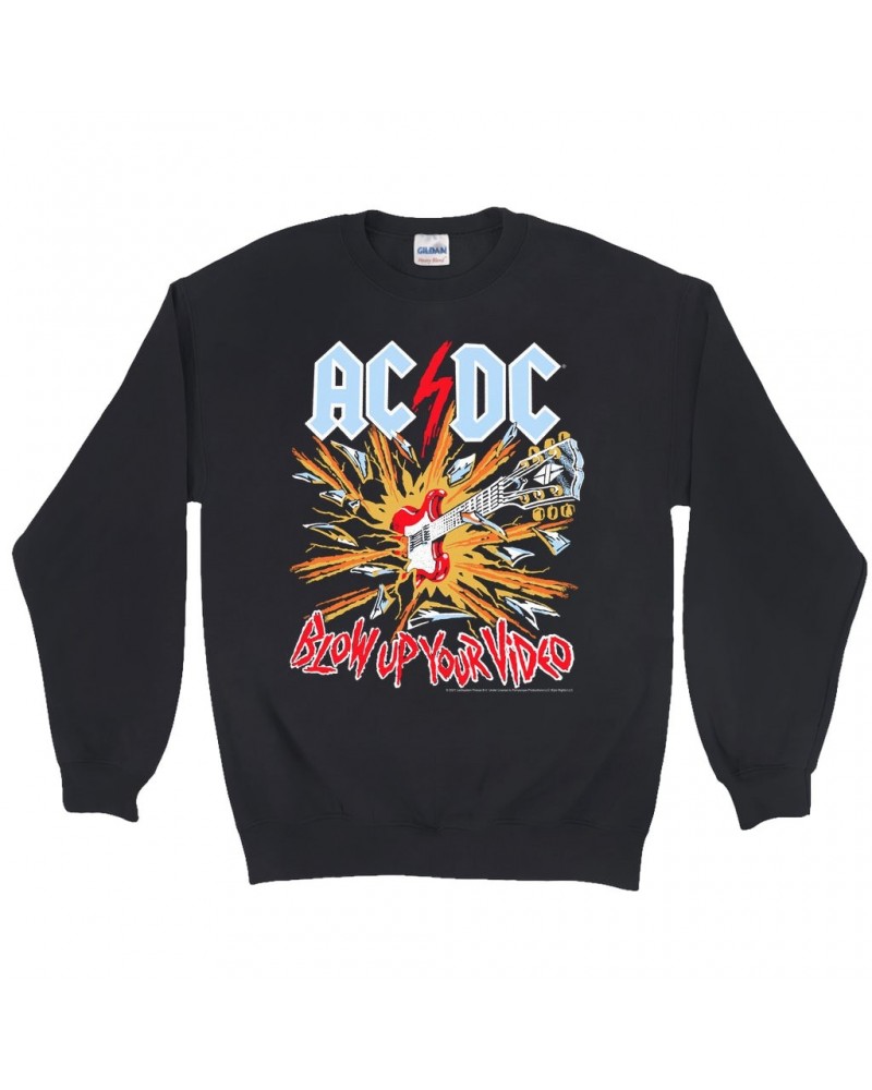 AC/DC Sweatshirt | Blow Up Your Video Primary Colors Sweatshirt $16.43 Sweatshirts