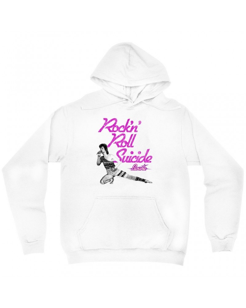 David Bowie Hoodie | Rock N' Roll Suicide Distressed Hoodie $19.58 Sweatshirts