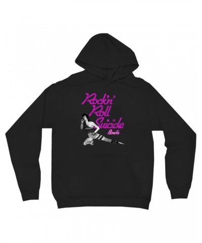 David Bowie Hoodie | Rock N' Roll Suicide Distressed Hoodie $19.58 Sweatshirts