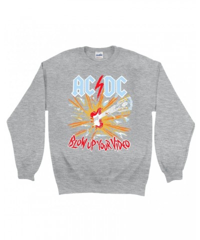 AC/DC Sweatshirt | Blow Up Your Video Primary Colors Sweatshirt $16.43 Sweatshirts