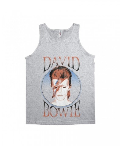 David Bowie Unisex Tank Top | Reissue Aladdin Sane Design Distressed Shirt $10.98 Shirts