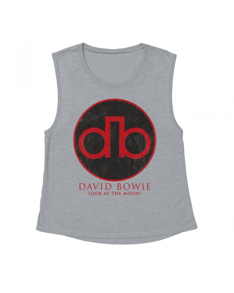 David Bowie Ladies' Muscle Tank Top | Modern Logo Shirt $14.83 Shirts