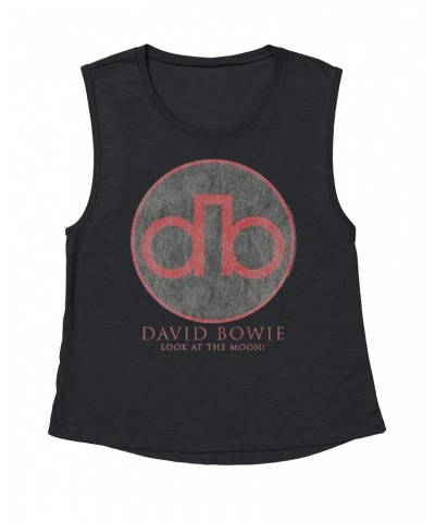 David Bowie Ladies' Muscle Tank Top | Modern Logo Shirt $14.83 Shirts