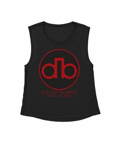 David Bowie Ladies' Muscle Tank Top | Modern Logo Shirt $14.83 Shirts