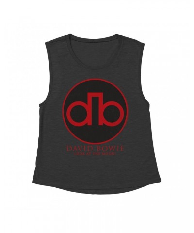 David Bowie Ladies' Muscle Tank Top | Modern Logo Shirt $14.83 Shirts