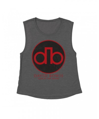 David Bowie Ladies' Muscle Tank Top | Modern Logo Shirt $14.83 Shirts