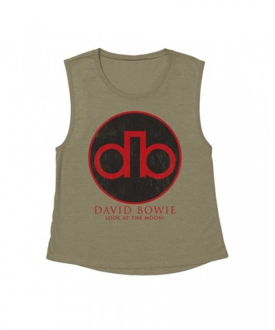 David Bowie Ladies' Muscle Tank Top | Modern Logo Shirt $14.83 Shirts