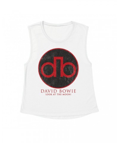 David Bowie Ladies' Muscle Tank Top | Modern Logo Shirt $14.83 Shirts