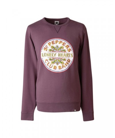 The Beatles Lonely Hearts Club Crew Purple Sweatshirt $40.32 Sweatshirts