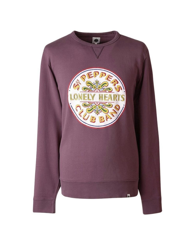 The Beatles Lonely Hearts Club Crew Purple Sweatshirt $40.32 Sweatshirts