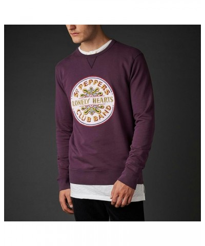 The Beatles Lonely Hearts Club Crew Purple Sweatshirt $40.32 Sweatshirts