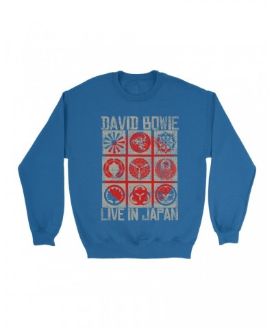 David Bowie Sweatshirt | Reverse Live In Japan Design Distressed Sweatshirt $17.48 Sweatshirts