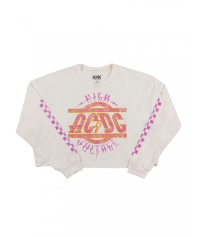 AC/DC Pink High Voltage Crop Longsleeve T-shirt $7.05 Shirts