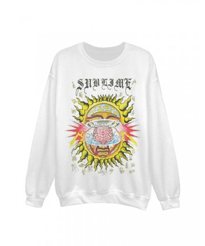 Sublime Mind-Blown Sun White Crewneck $18.98 Sweatshirts