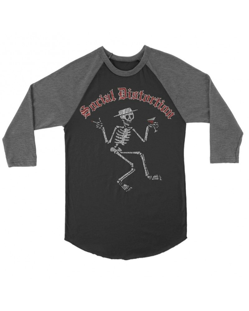 Social Distortion Skelly Vintage Raglan (Black/Grey) $16.02 Shirts