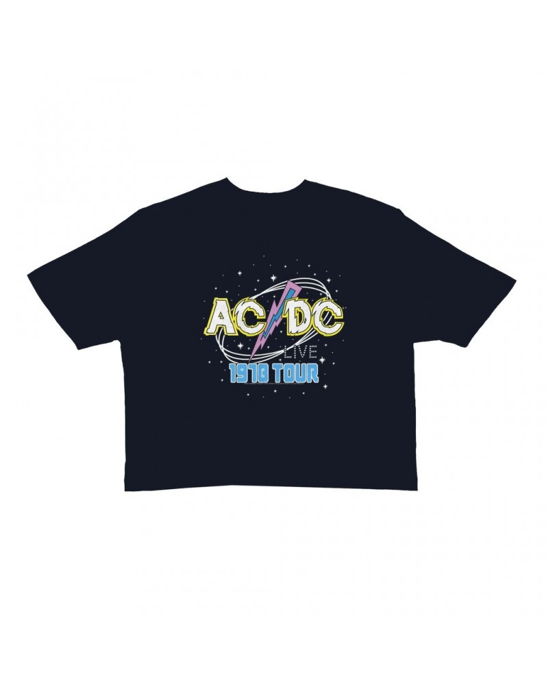 AC/DC Ladies' Crop Tee | LIVE 1978 Tour Design Crop T-shirt $12.40 Shirts