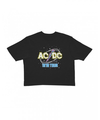 AC/DC Ladies' Crop Tee | LIVE 1978 Tour Design Crop T-shirt $12.40 Shirts