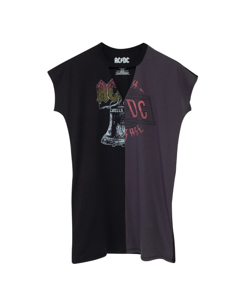 AC/DC Split Design V-Cut Hells Bells/High Voltage Grey/Black T-Shirt $1.80 Shirts