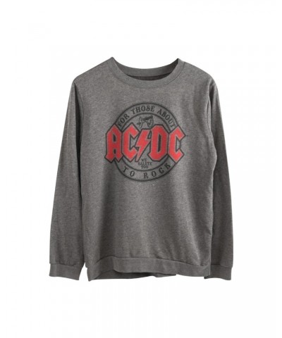 AC/DC For Those About To Rock Grey Red Logo Sweatshirt $8.50 Sweatshirts