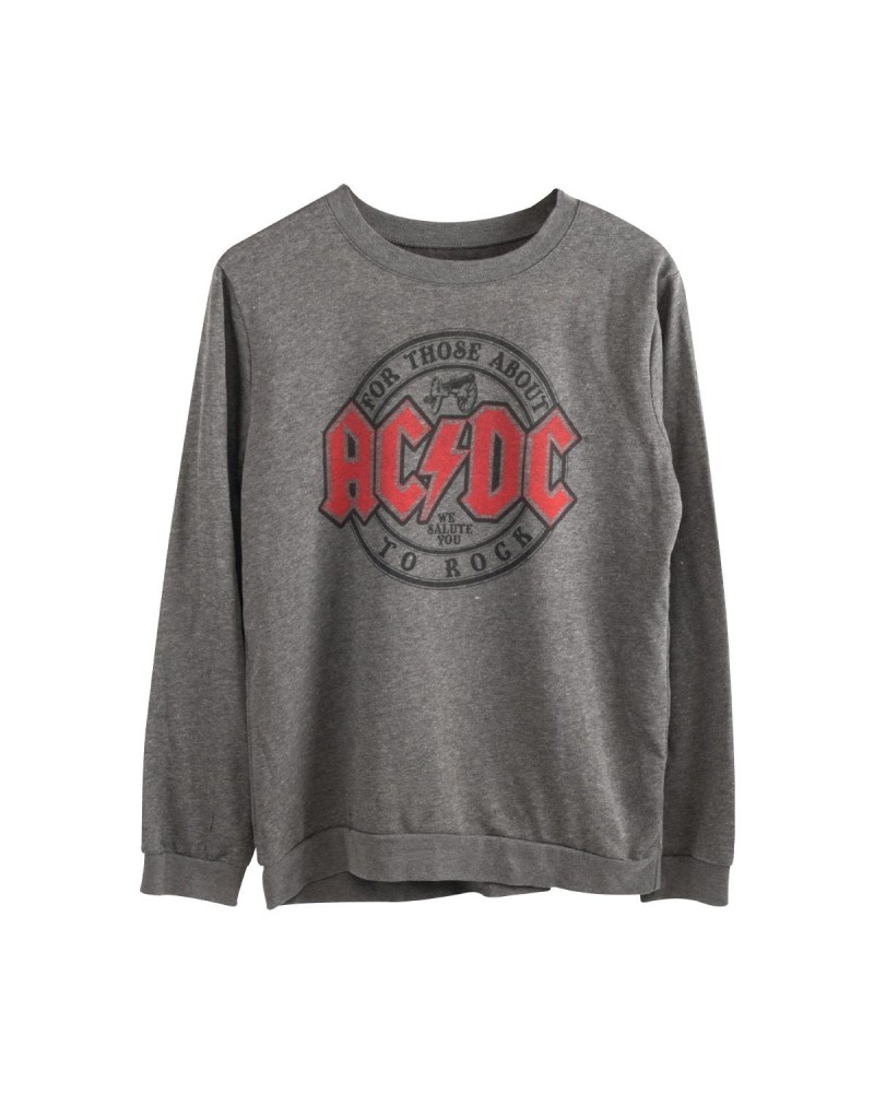 AC/DC For Those About To Rock Grey Red Logo Sweatshirt $8.50 Sweatshirts