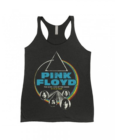 Pink Floyd Ladies' Tank Top | World Tour The Dark Side Of The Moon Design Distressed Shirt $11.29 Shirts