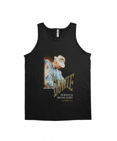 David Bowie Unisex Tank Top | 1983 Serious Moonlight Tour Image Design Shirt $8.73 Shirts