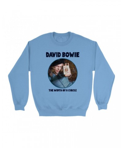 David Bowie Bright Colored Sweatshirt | The Width Of A Circle Album Image Distressed Sweatshirt $15.38 Sweatshirts