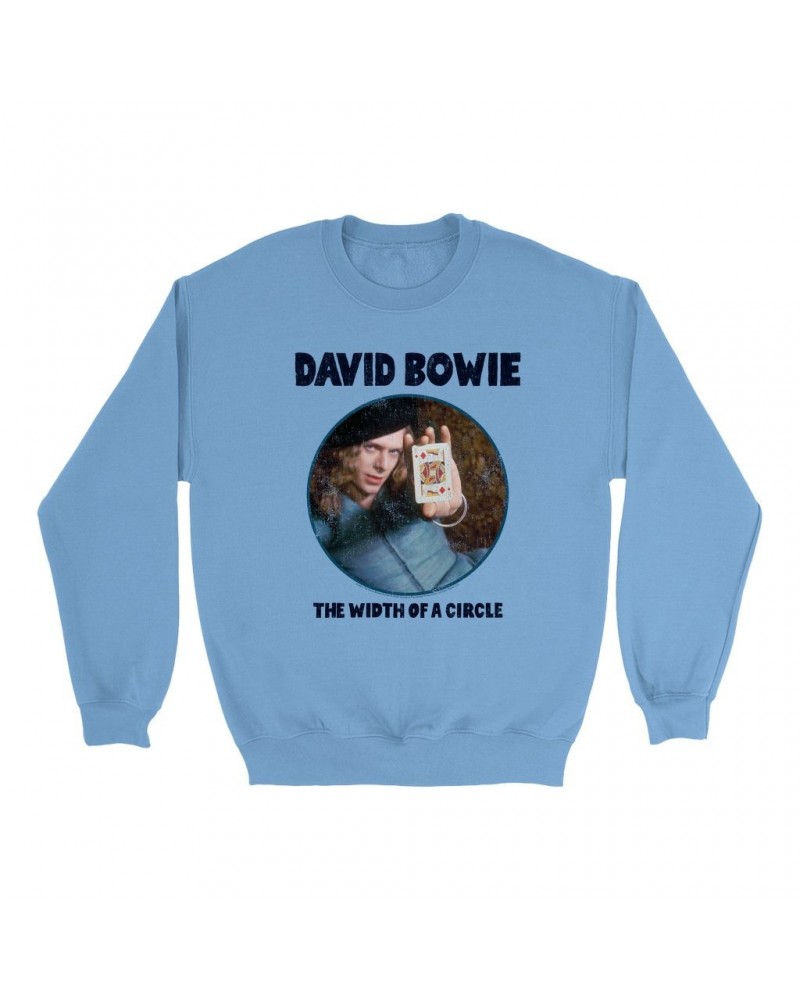 David Bowie Bright Colored Sweatshirt | The Width Of A Circle Album Image Distressed Sweatshirt $15.38 Sweatshirts