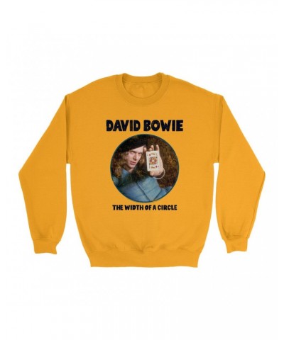 David Bowie Bright Colored Sweatshirt | The Width Of A Circle Album Image Distressed Sweatshirt $15.38 Sweatshirts