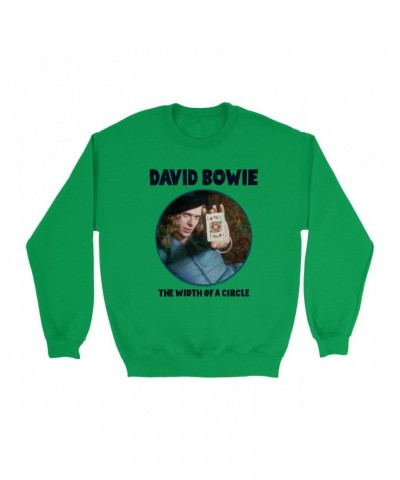 David Bowie Bright Colored Sweatshirt | The Width Of A Circle Album Image Distressed Sweatshirt $15.38 Sweatshirts