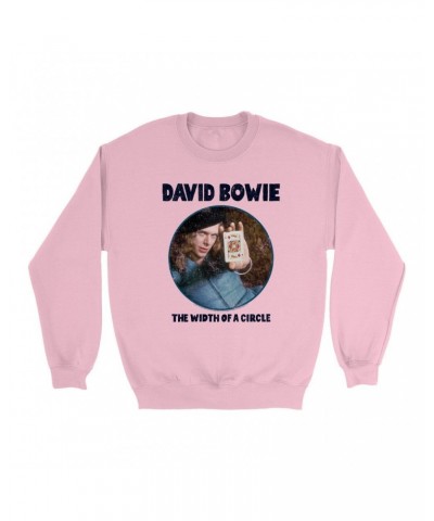 David Bowie Bright Colored Sweatshirt | The Width Of A Circle Album Image Distressed Sweatshirt $15.38 Sweatshirts