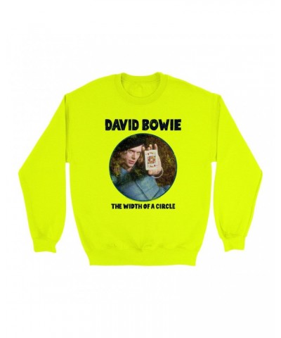 David Bowie Bright Colored Sweatshirt | The Width Of A Circle Album Image Distressed Sweatshirt $15.38 Sweatshirts