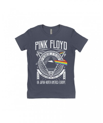 Pink Floyd Ladies' Boyfriend T-Shirt | Dark Side Of The Moon World Tour 1972-1973 Shirt $12.48 Shirts