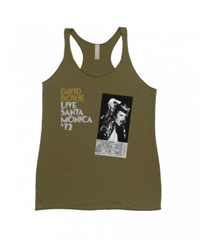 David Bowie Bold Colored Racerback Tank | Live At Santa Monica 1972 Concert Ticket Promotion Shirt $13.03 Shirts